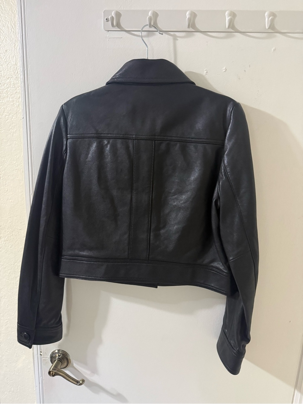 Coach Black Cropped Leather Jacket for Women